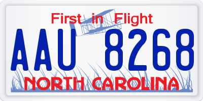 NC license plate AAU8268