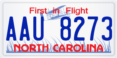 NC license plate AAU8273