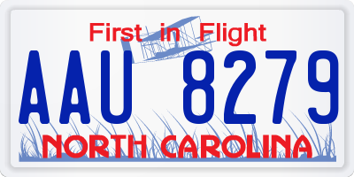 NC license plate AAU8279