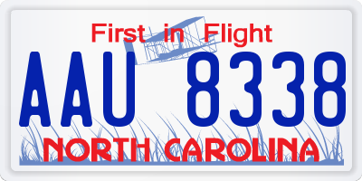 NC license plate AAU8338