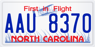 NC license plate AAU8370