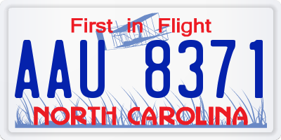 NC license plate AAU8371