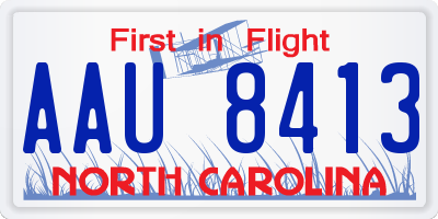 NC license plate AAU8413