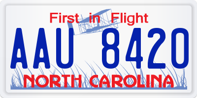 NC license plate AAU8420