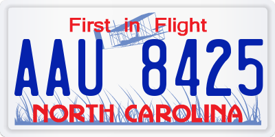 NC license plate AAU8425