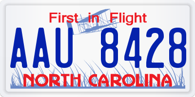 NC license plate AAU8428