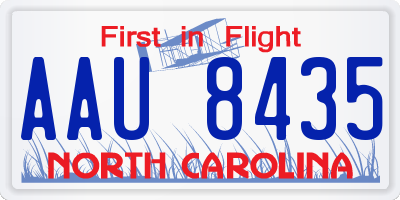 NC license plate AAU8435
