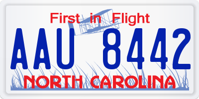 NC license plate AAU8442