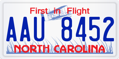 NC license plate AAU8452