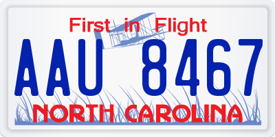 NC license plate AAU8467