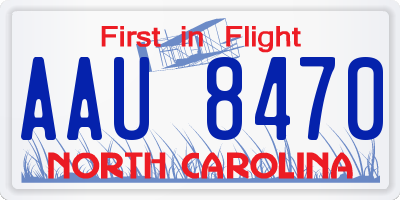 NC license plate AAU8470