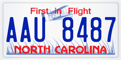NC license plate AAU8487