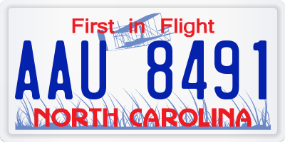 NC license plate AAU8491