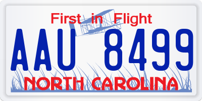 NC license plate AAU8499
