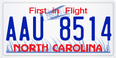 NC license plate AAU8514