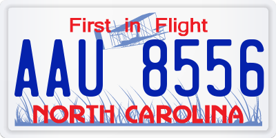 NC license plate AAU8556