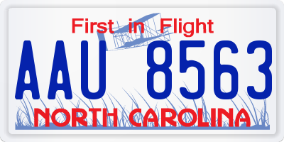 NC license plate AAU8563