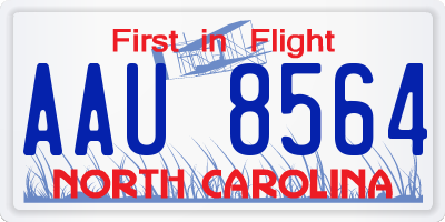 NC license plate AAU8564