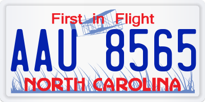 NC license plate AAU8565
