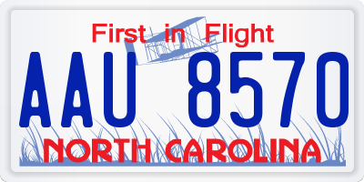 NC license plate AAU8570