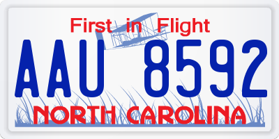 NC license plate AAU8592