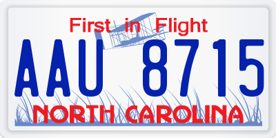 NC license plate AAU8715
