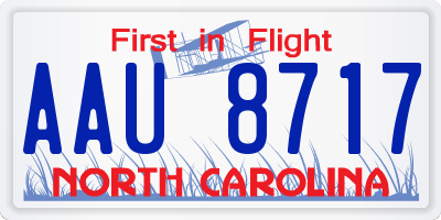 NC license plate AAU8717