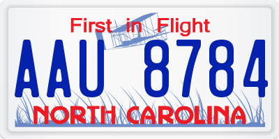 NC license plate AAU8784