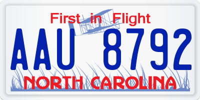 NC license plate AAU8792