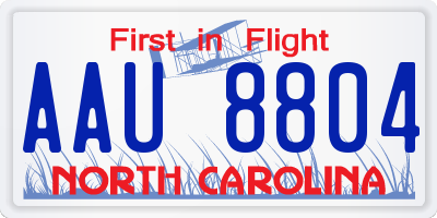 NC license plate AAU8804