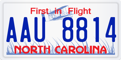 NC license plate AAU8814