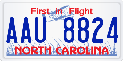 NC license plate AAU8824