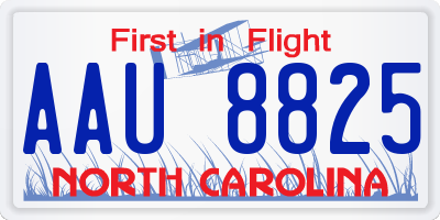 NC license plate AAU8825