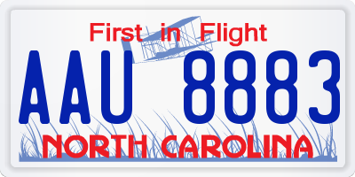NC license plate AAU8883