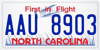 NC license plate AAU8903