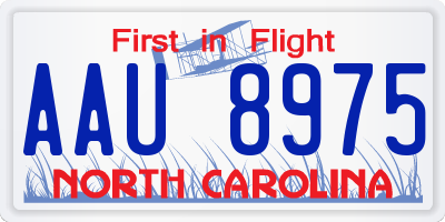 NC license plate AAU8975