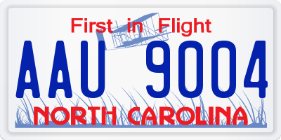 NC license plate AAU9004
