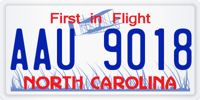 NC license plate AAU9018