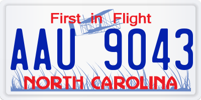 NC license plate AAU9043