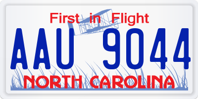 NC license plate AAU9044