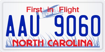 NC license plate AAU9060