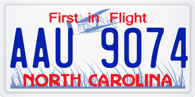 NC license plate AAU9074
