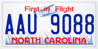NC license plate AAU9088