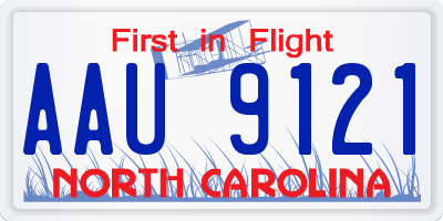 NC license plate AAU9121
