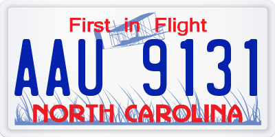 NC license plate AAU9131