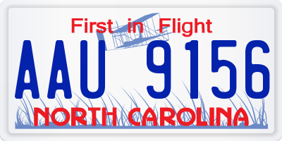 NC license plate AAU9156