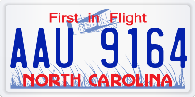 NC license plate AAU9164