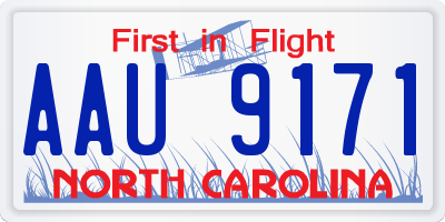 NC license plate AAU9171