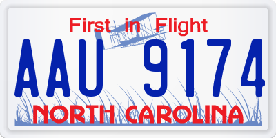 NC license plate AAU9174