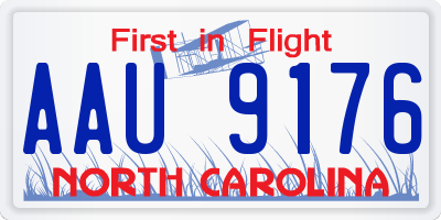 NC license plate AAU9176